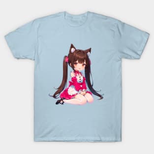 Chibi Neko Catgirl Chocola Nekopara T-Shirt